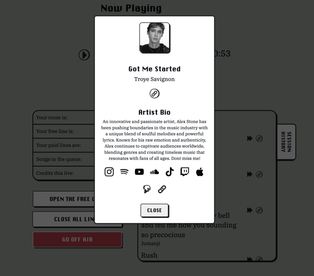 Artist EPK Control Center